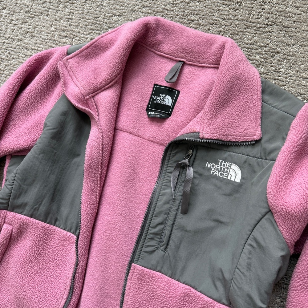 The North Face Women's Pink and Gray Fleece Jacket